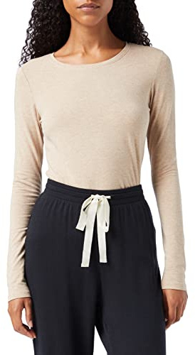 Amazon Essentials Women's Regular-Fit Long-Sleeve Crewneck T-Shirt (Available in Plus Size), Tan Heather, X-Large