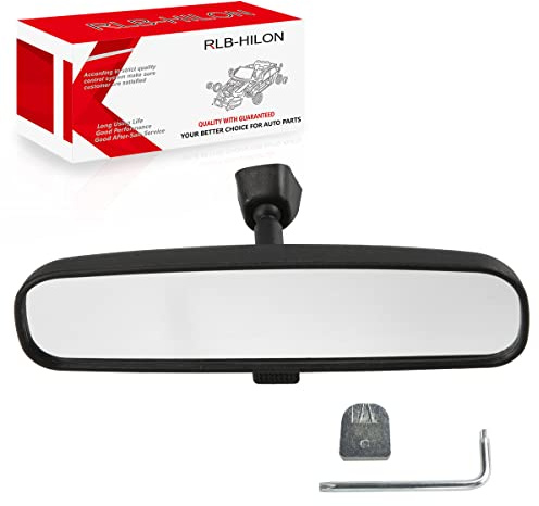 RLB-HILON 9.5” Rear View Mirror, Universal Fit Type, Compatible with Jeep Wrangler Kia Optima Soul Sorento Nissan Rogue Altima Toyota Corolla Camry Tacoma RAV4 Ford F150 Focus Honda Civic And More