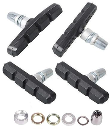 V-Brake Bremsbeläge,2 Paar Fahrrad Bremsbacken,Fahrrad Bremsbeläge mit Bolzen,Bremsklötze für V-Brake Bremsbacken, Bremsen Fahrradbremsen für MTB, Klötze Bremsschuhe