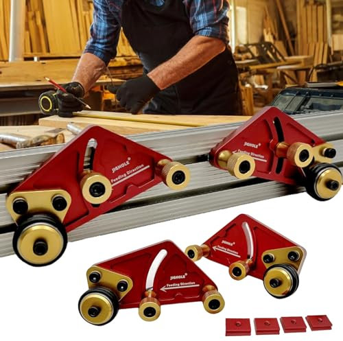 Aufgewertet Federbrett, Feder Lock Bretter Verstellbare Holzbearbeitungs Werkzeuge mit 4 Schiebern für Tischsägen Fräser Säge Tischpressen Futterführer Gehrungslehre