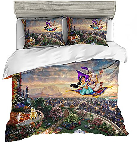 CHENGHUO Schöne Bestie Bettwäsche 135x200, Bettwäsche-Sets 2 teilig, Bettbezug mit Reißverschluss und 1 Kopfkissenbezug 80x80 (E,135X200+50X75X1)