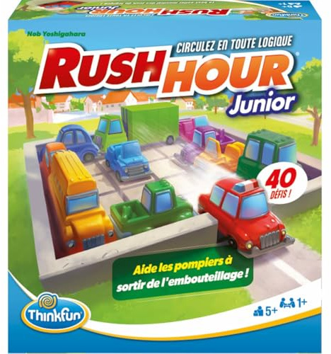 ThinkFun - Rush Hour Junior - Jeu de Société 5 Ans et Plus - Casse Tête Enfant - Jeu de Logique Enfant - 40 Défis - Dès 5 Ans - Ravensburger - 76604 - Version française