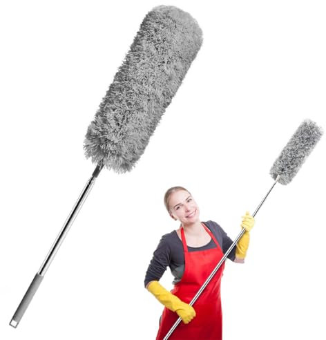 YOYEAH Plumero telescópico de 290 cm extensible – Removedor de telarañas lavable y limpiador de polvo para lugares de difícil acceso.