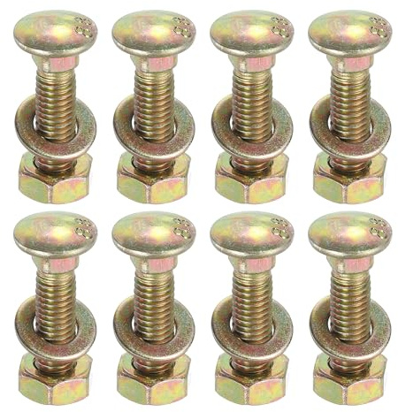 sourcing map M8 x 30mm Carriage Bolt Kit, 8 Set Round Head Square Neck Screws, Carriage Bolts Screws Set Includes Washers and Nuts - Carbon Steel Zinc Plated for Fastening Accessories