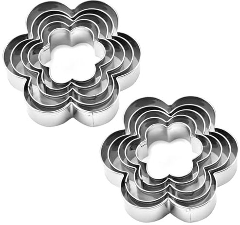Confezione Da 10 Stampi A Forma Di Fiore, Stampi Per Torte Creative, Stampi In Acciaio Inossidabile, Stampi Da Forno, Stampi Per Tagliare Biscotti, Forniture Da Cucina