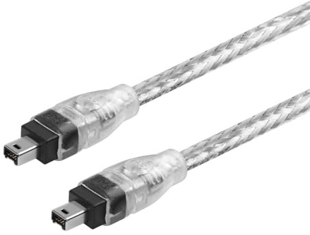 Herfair Cavo FireWire IEEE 1394, da 4 pin a 4 pin maschio a maschio, adattatore per trasferimento dati, convertitore iLink FireWire 400 DV per laptop a videocamera, cavo da fotocamera DV a computer,