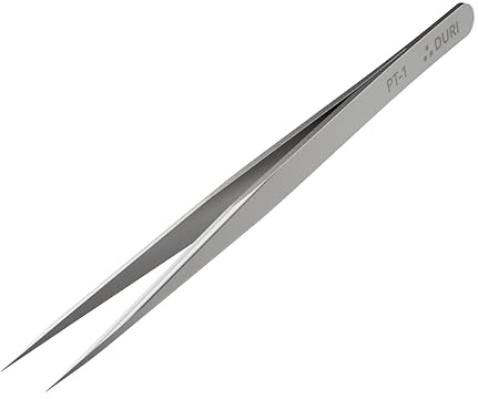 DURI Precision Tweezers Stainless Steel Fine Tip, PT-1