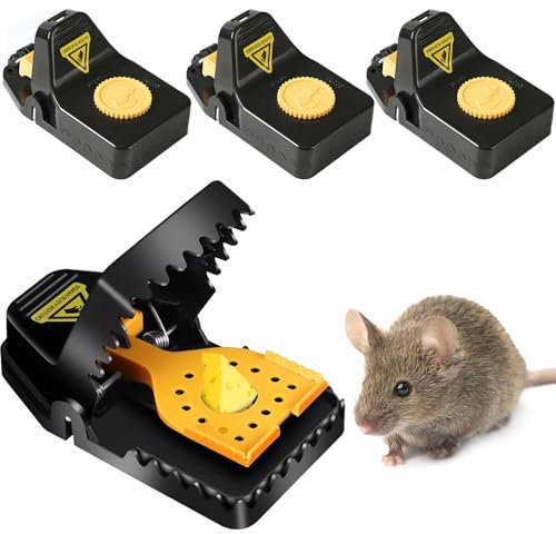 4 Pièces Piège à Rats Professionnels, Ensemble de Pièges à Souris Efficaces, Piège à Souris Réutilisable, Tapetteà Plastique, Adapté pour Un Usage en Intérieur et en Extérieur(Grande Taille)