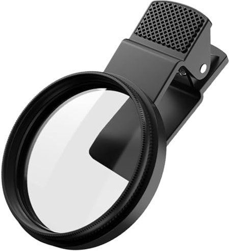 CPL Filter, Phone Camera Polarizer, Slim Clip Lens, HD Multi-Coating, Reduced Reflection for Smartphone Photography, Outdoor Use Lighting Conditions, 9x2x2.6cm Black
