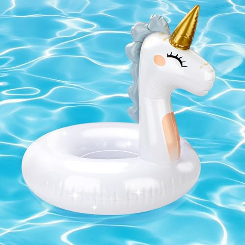 Einhorn Schwimmring für Kinder 5-9 Jahre – Aufblasbarer Schwimmreifen, Schwimmring Kinder Einhorn Design, Schwimmbad Spielzeug für Pool & Strand, Kinderschwimmring PVC Wasserspielzeug