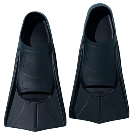 Training Fins, Silicone Swim Diving Fins for Stronger Kick & Greater Propulsion | Adjustable Lightweight Fins | Sizes 30-47 EU | Unisex Adults & Kids Men Women (Black,L(42-44 EU))