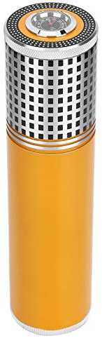 Agatige Humidor de Puros, Tubo portátil de Viaje para 3 a 4 Puros, humidificador Integrado para Control de Humedad, Gran Regalo para Hombres, Marido, 7,9 x 1,9 Pulgadas (Amarilla)