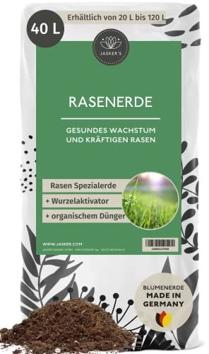 Rasenerde 40 L - 100% Nachhaltig mit Dünger und Wurzelaktivator - Rasen-Erde - Rasensubstrat Mischung- Perfekter Mutterboden für Rasen und Garten - Rasenhumus - Erde für Rasen