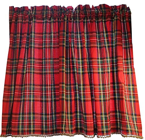izielad Tenda da cucina corta Tenda da bistrot vintage Tende Cucina Country Motivo a Quadretti Tendine a Quadretti Buffalo Check tende corte per finestre piccol 135X60CM