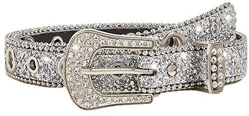 OVOY Cowgirl Bling Rhinestone Leather Belts for Women and Men Studded Western Cowboy Belt for Jeans Pants
