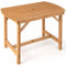 Giantex Gartentisch mit Schirmloch, Outdoor Esstisch aus Holz, Balkontisch 100 x 60,5 x 75 cm, für Garten Balkon Terrasse