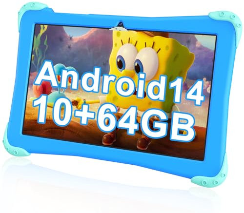 EagleSoar Kinder Tablet 10 Zoll, Android 14 mit Octa-Core-Prozessor, für Kinder im Alter von 3-10 Jahren, 10GB RAM + 64GB ROM, mit Lernsoftware für Kinder und Kindersicherung
