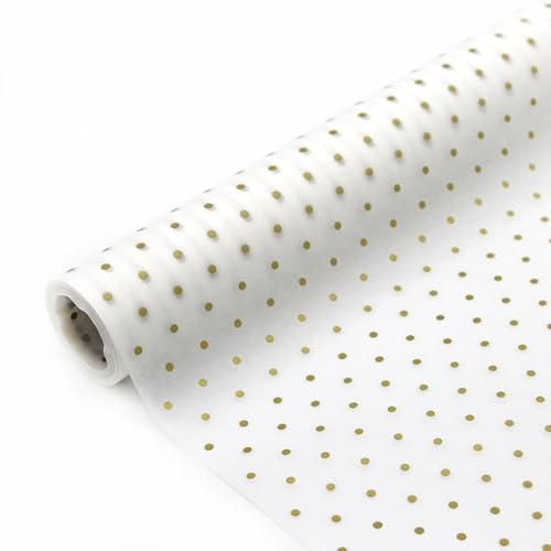 Papel de seda en rollo. Bobina de topo oro 60CM x 25M. Ideal para: Envolver, regalos, packaging de productos, embalaje y Navidad. (Oro 25M)
