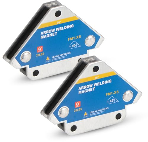 LUNEKUCK 2 Pezzi Magneti per Saldatura con Forza di Tenuta 13 Kg / 28 LB Squadra Magnetica per Saldatura per Multi-Angolo 45° 90° 135° Squadra Posizionatore Magnetico di Accessori per Saldatura
