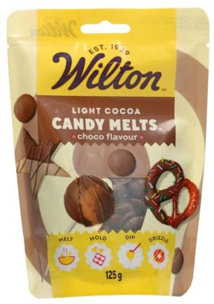 Wilton Candy Melts Light Cocoa: Melting Candy with Chocolate Flavour for Molding, Dipping and Decorating, Optimal for Cake Pops, Candies, Cakes and Coating Treats - 125 g