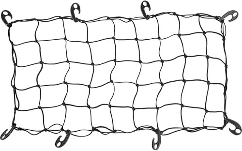 Red elástica para Equipaje Outtec con Ganchos – Red tensora para portabicicletas, Red de Compras, Maletero, Remolque y Carrito – Red de Seguridad Resistente para Transporte y Uso Diario