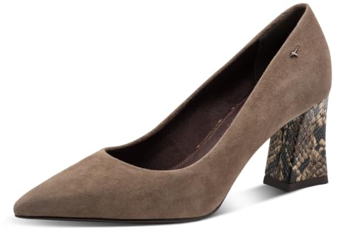 Tamaris Decolleté da Donna con Tacco a Blocco, Marrone (Tortora Comb), 40