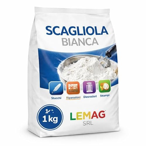 Scagliola Bianca 1 kg – Gesso Fine per Stucchi, Riparazioni, Stampi e Decorazioni – LEMAG SRL