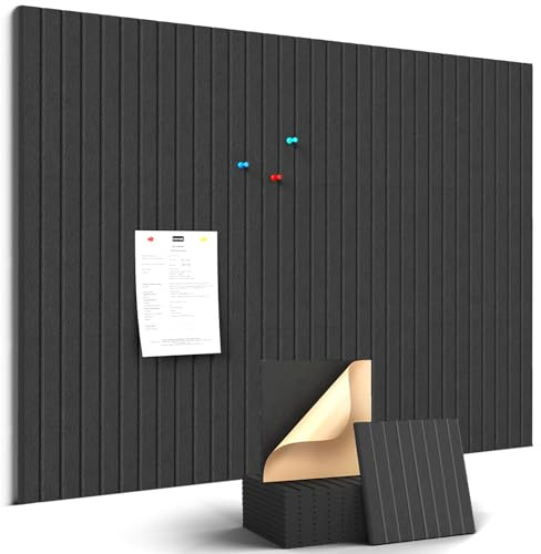 JBER Lot de 12 tableaux d'affichage en feutre autocollants pour murs, tableaux d'affichage pour la maison, le bureau, l'école, comme tableau de planification, photo, tableau d'affichage, rangement de