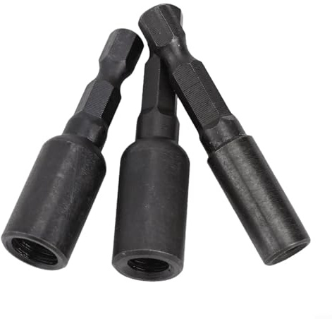 Vidonergy Juego de adaptadores de enchufe autorroscantes Cr-Mo para tuercas de inserción o pernos de suspensión, vástago hexagonal de 1/4 pulgadas, tamaños de rosca M6/M8/M10, herramienta de llave de