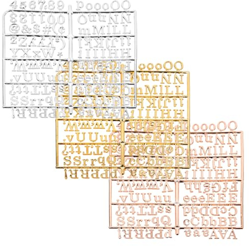 MINAOLULUS Tablero de Letras de Plástico Flexible 3 Piezas Letras, Números y Símbolos en Colores Oro, Plata y Rosa para Mensajes Intercambiables en Oficina, Escuela y Eventos