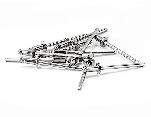 Rivetti ciechi DIN 7337 in acciaio inox V2A, rivetti a testa piatta (4 mm, 6 mm x 50 pezzi)