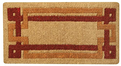 OLIVO.shop | IMPERIALE Zerbino cocco naturale alto 4 cm, intrecciato a mano, 4 disegni 4 misure (Arancione grecato, 40X80 Cm)