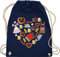 Shirtracer Turnbeutel Rucksack - Kompatibel mit Oktoberfest Tasche - Bayrisches Herz - Unisize - Navy Blau - trachtenrucksack bayrische bayerische juterucksäcke trachtentaschen bayrisch beutel