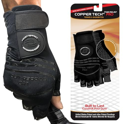 Copper Tech Pro Pickleball Gloves for Men & Women | Advanced Joint Support with Copper Compression |AAA Synthetic Leather Tennis, Badminton, & Racquetball