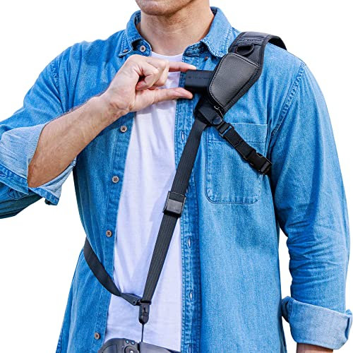 PROfezzion Kameragurt, Rapid Slide Schultergurt Schnellspanner mit verstellbarem Verschluss-Clip, Sicherheitsband & Aufbewahrungstasche für Sony ZV-E1 A7 A7R E-M1 Fuji X-S20 Nikon Z5II Z50 II Z6III Zf
