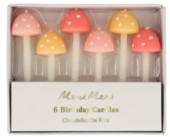 Meri Meri Mushroom Birthday Candles 6 Pieces - 2 Sizes