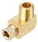 Partuto 1 Pezzo Raccordo a Compressione in Ottone a Gomito Universale 90 Gradi M10x1 - Adattatore Connettore per Tubi Auto Adatto a 4mm - Tono Oro in Ottone