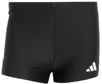 adidas Uomo 3 Stripes Swim Boxers, Black/White, S-M