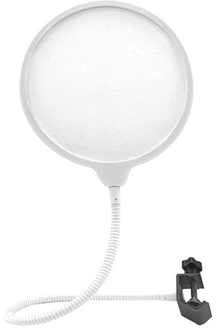Musiin Pop Filter for Recording Microphone, Large Dual-Layer Recording Studio Pop Shield, Flexible Metal Gooseneck Professional Pop Filter