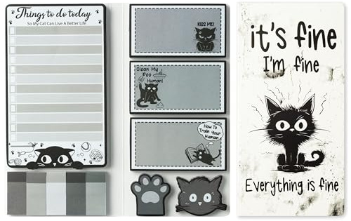GROBRO7 Halloween Cartoon Sticky Notes Set Self Stick Notepad for Halloween | 550 Sheets Black Cat Novelty Cat Paw Shape Page Marker for Halloween Stationery Gift Kid Teacher Office School Party Gifts