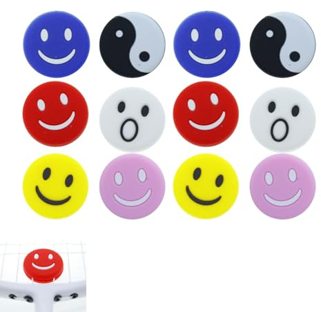 QKNUJAS 12PCS Tennis Vibration Racquet Dampeners with 6 Colors,Racket String Shock Absorber, Silicone Dampener Tennis Racquets,Cute Tennis Supplies