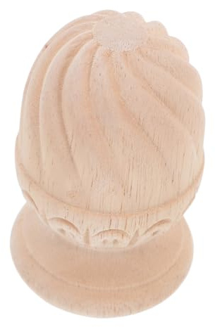 DIYEAH Decorativa de Madera Tallada para Barra de Cortina Remate DIY Diseño Piña Europeo Madera Maciza Resistente para Decoración Artística Hogar y Oficina