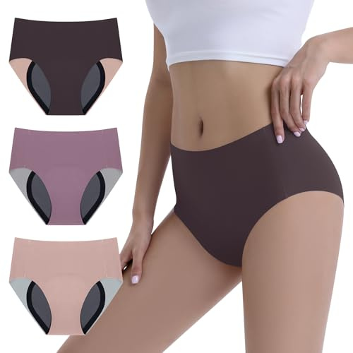 Carer 3 unidades Bragas para Incontinencia Mujer – 100 ml Almohadilla Absorbente y Ropa Interior Reutilizable para Pérdidas Ocasionales de Orina y Protección Menstrual Nocturna, Talla M