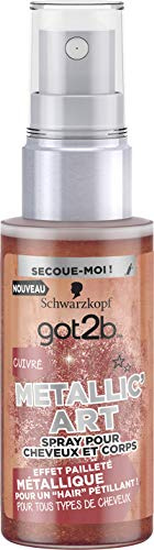 Got2B Metallic'Art Temporäre Haarfarbe für Haare & Körper, Metallic-Glitzereffekt, kupferfarben, 50 ml