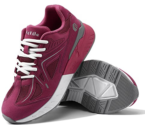 FitVille Zapatillas Casual para Mujer Extra Anchas Zapatillas Running Mujeres para Pies Planos Calzado Ancho Especial Adecuado Aliviar Dolor 39 EU Ancho