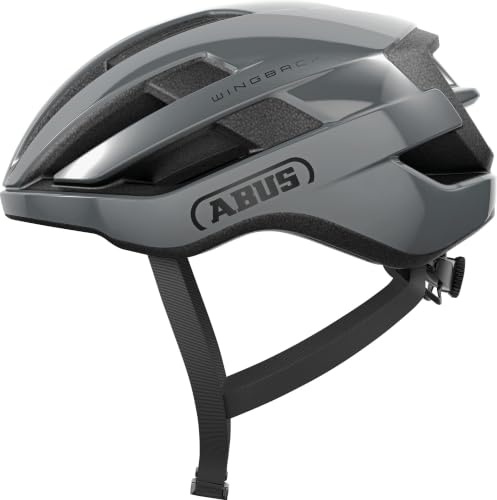 Abus WingBack - Casco da Strada per la Guida Sportiva nella Vita di Tutti i Giorni e nel Tempo Libero - per Adulti e Ragazzi, Grau (race grey), L (57-61 cm)
