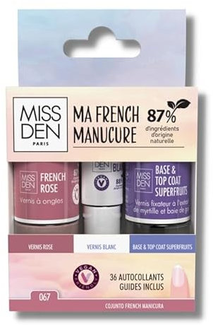 Kit French Manucure - Miss Den - Une French Manucure de Pro à la Maison - Autocollants Guides Inclus