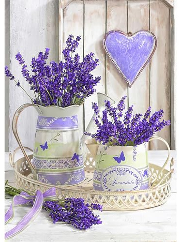 DAERLE DIY pintura diamantes Flor de Lavanda, 5D Pintura de Diamantes Mundo Romántico, Diamond painting principiantes piedras adultos de punto de cruz manualidades mosaico de diamantes decor 30X40cm