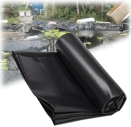 Telo per Laghetto Nero, Rivestimento per Laghetto in HDPE Impermeabile, 2x4m 4x5m 5x6m 6x8m 8x12m Fodera per Laghetto Flessibile per Piscina Giardino laghetti(Size:4mx8m(13.1ftx26.2ft))