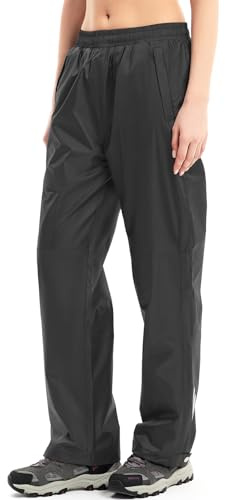 Pantaloni antipioggia da donna, impermeabili, traspiranti, leggeri, da ciclismo, antivento, da trekking, da lavoro, Nero , XXL